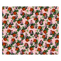 Fiola Pattern Pink Double Sided Flano Blanket (Small) 