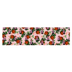 Fiola Pattern Pink Satin Scarf (Oblong)