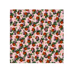 Fiola Pattern Pink Small Satin Scarf (Square)