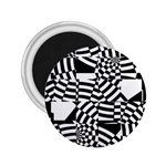 Black And White Crazy Pattern 2.25  Magnets Front