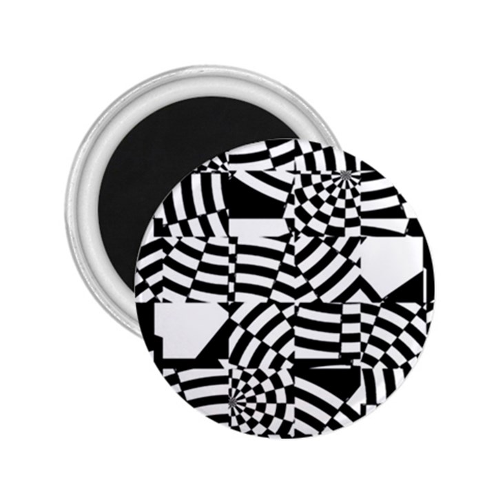 Black And White Crazy Pattern 2.25  Magnets