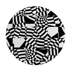 Black And White Crazy Pattern Ornament (round) by Sobalvarro