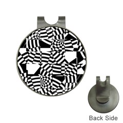 Black And White Crazy Pattern Hat Clips With Golf Markers by Sobalvarro