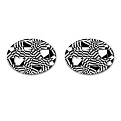 Black And White Crazy Pattern Cufflinks (oval) by Sobalvarro