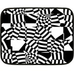 Black And White Crazy Pattern Double Sided Fleece Blanket (Mini)  35 x27  Blanket Back