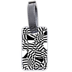 Black And White Crazy Pattern Luggage Tag (two Sides) by Sobalvarro