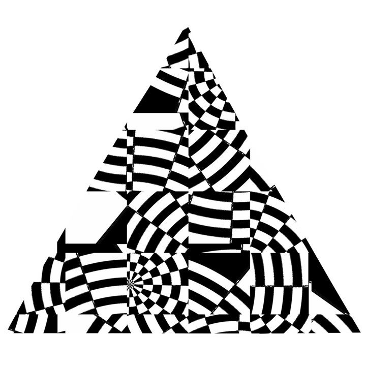 Black And White Crazy Pattern Wooden Puzzle Triangle