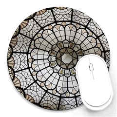 Pattern Abstract Structure Art Round Mousepads by Nexatart