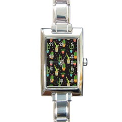 Succulent And Cacti Rectangle Italian Charm Watch