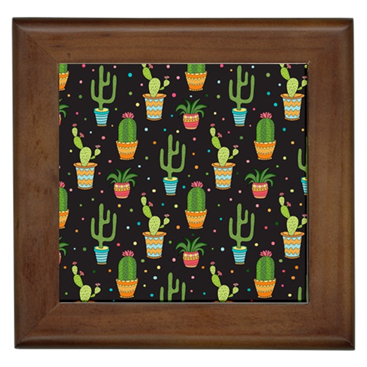 Succulent And Cacti Framed Tile