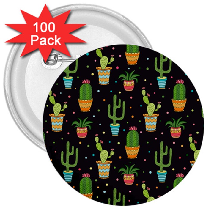 Succulent And Cacti 3  Buttons (100 pack) 