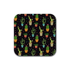 Succulent And Cacti Rubber Coaster (square)  by ionia