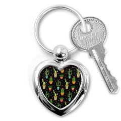 Succulent And Cacti Key Chain (heart) by ionia