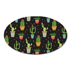 Succulent And Cacti Oval Magnet by ionia