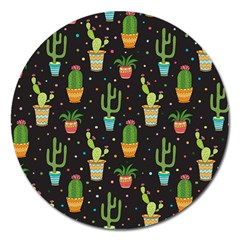 Succulent And Cacti Magnet 5  (round) by ionia