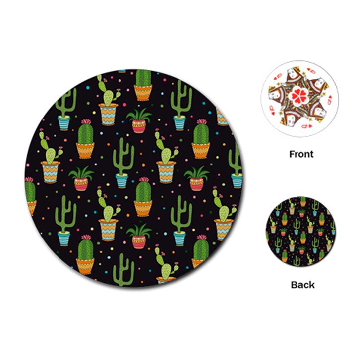 Succulent And Cacti Playing Cards Single Design (Round)