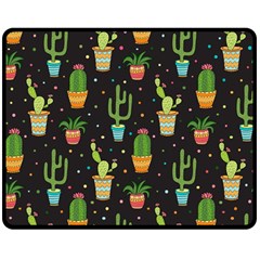 Succulent And Cacti Double Sided Fleece Blanket (medium)  by ionia