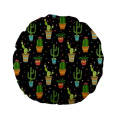 Succulent And Cacti Standard 15  Premium Flano Round Cushions by ionia