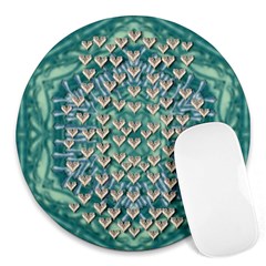 Heavy Metal Hearts And Belive In Sweet Love Round Mousepads by pepitasart