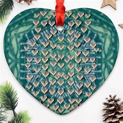 Heavy Metal Hearts And Belive In Sweet Love Ornament (heart) by pepitasart