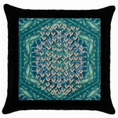 Heavy Metal Hearts And Belive In Sweet Love Throw Pillow Case (black) by pepitasart