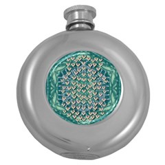 Heavy Metal Hearts And Belive In Sweet Love Round Hip Flask (5 Oz) by pepitasart