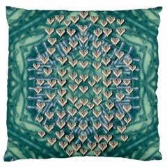 Heavy Metal Hearts And Belive In Sweet Love Large Cushion Case (one Side) by pepitasart