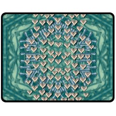 Heavy Metal Hearts And Belive In Sweet Love Double Sided Fleece Blanket (medium)  by pepitasart