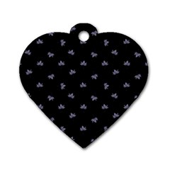 Wet Leaves Botanical Motif Pattern Design Dog Tag Heart (one Side) by dflcprintsclothing