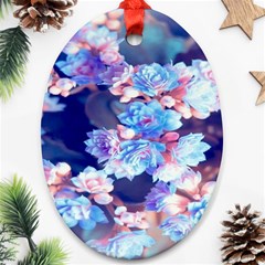 Flowers Oval Ornament (two Sides)