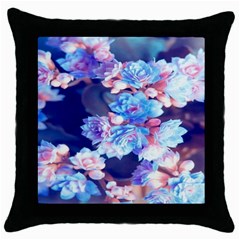 Flowers Throw Pillow Case (black) by Sparkle