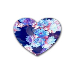 Flowers Rubber Coaster (heart)  by Sparkle