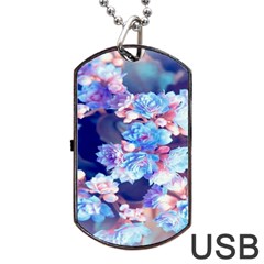 Flowers Dog Tag Usb Flash (two Sides) by Sparkle