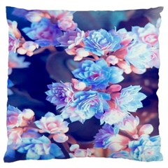 Flowers Large Flano Cushion Case (one Side) by Sparkle