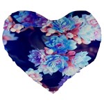 Flowers Large 19  Premium Flano Heart Shape Cushions Front