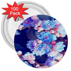 Flowers 3  Buttons (100 Pack) 