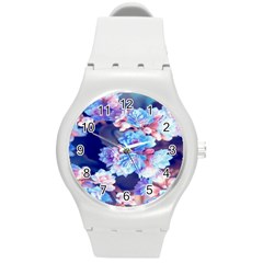 Flowers Round Plastic Sport Watch (m) by Sparkle