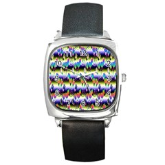 Shinyflowers Square Metal Watch by Sparkle