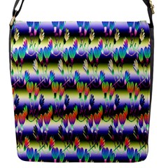 Shinyflowers Flap Closure Messenger Bag (s)