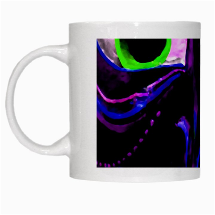 Demon Ethnic Mask Extreme Close Up Illustration White Mugs