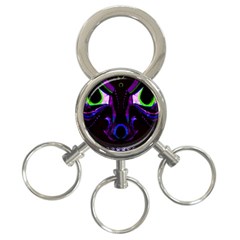 Demon Ethnic Mask Extreme Close Up Illustration 3-ring Key Chain by dflcprintsclothing