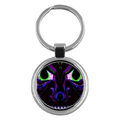 Demon Ethnic Mask Extreme Close Up Illustration Key Chain (round) by dflcprintsclothing