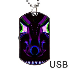 Demon Ethnic Mask Extreme Close Up Illustration Dog Tag Usb Flash (one Side) by dflcprintsclothing