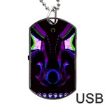 Demon Ethnic Mask Extreme Close Up Illustration Dog Tag USB Flash (One Side) Front