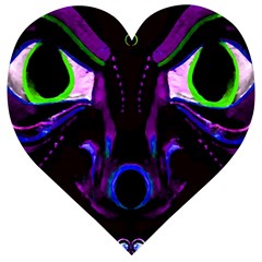 Demon Ethnic Mask Extreme Close Up Illustration Wooden Puzzle Heart