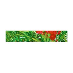 Red Flowers And Green Plants At Outdoor Garden Flano Scarf (mini) by dflcprintsclothing