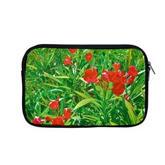 Red Flowers And Green Plants At Outdoor Garden Apple Macbook Pro 13  Zipper Case by dflcprintsclothing