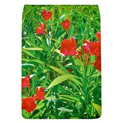 Red Flowers And Green Plants At Outdoor Garden Removable Flap Cover (l)