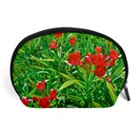 Red Flowers And Green Plants At Outdoor Garden Accessory Pouch (Large) Front