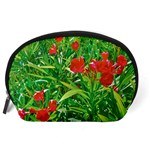 Red Flowers And Green Plants At Outdoor Garden Accessory Pouch (Large) Back